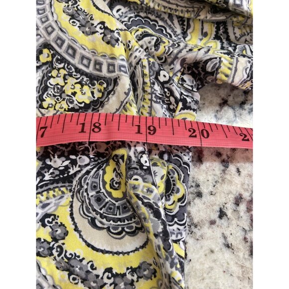Croft Barrow Womens Medium Top Paisley 3/4 Sleeves Split Neck Retro - Picture 8 of 10